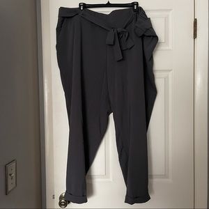 Torrid gray tie front cigarette pant